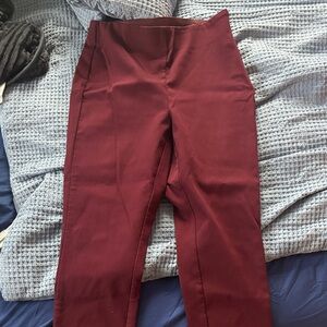 Burgundy High-Waisted Pants
